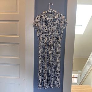 Reformation White/ Blue Naked Woman Dress